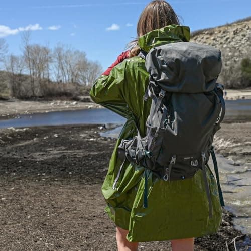 Kanuothbon Emergency Survival Poncho (4pc) Thermal Mylar Foil Coating Blanket for Heat Retention and Rain | Reversible with Hood | Waterproof, Windproof, Portable, Hands-free, Outdoor Kit — view 3