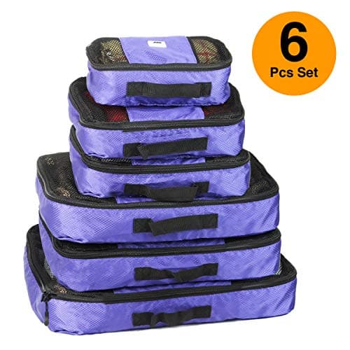 ANSIO Packing Cubes for Suitcase, 6-Piece Travel Luggage Organiser, Purple — view 2
