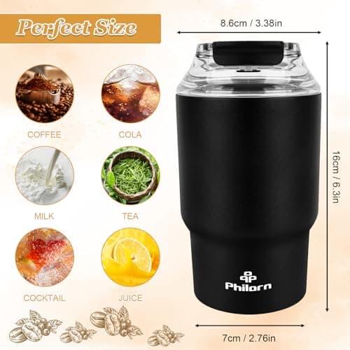 Philorn Coffee Cup Travel Mug, 14OZ/400ml Insulated Coffee Cup — view 2