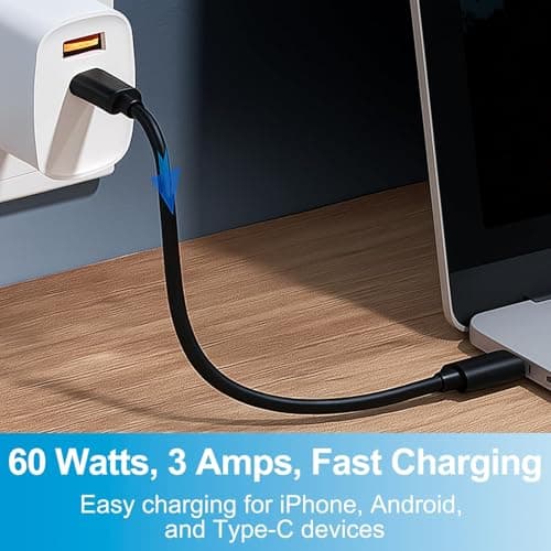 Multi USB Charging Adapter Cable Kit, 2-in-1 USB-C to USB-A Conversion Set, Includes USB-C /8-Pin Connector/ Micro USB Adapters, 60W Fast Charging Travel & Office Essential for Android and iOS Devices — view 5