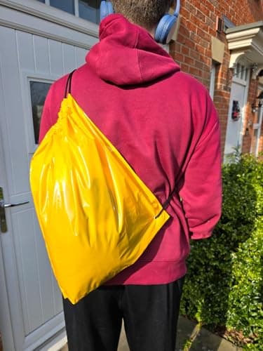 Shelver 2 x Plastic Drawstring Bags for PE, Swimming, Sports, Gym, Shoes, Crossbody Carry Athletic Style — view 5