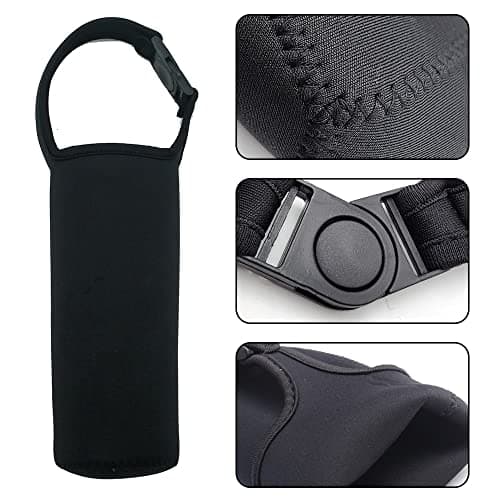 Black Water Bottle Sleeve Neoprene Pouch for Outdoor Hiking Travel, 550ml — view 3