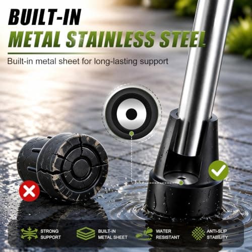 supregear Rubber Ferrules (4-Pack), 19mm Replacement Rubber End Caps for Walking Cane & Sticks Foot Pad Accessory, Black — view 3