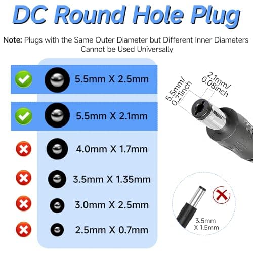 12V 1A Power Adapter 12W DC Power Supply 5.5mm x 2.1mm Switching Adaptor — view 2