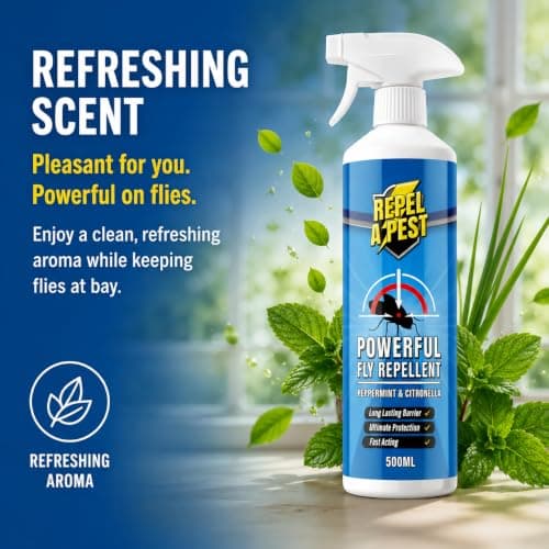 Repel-A-Pest - Fly Repellent Deterrent Spray - Natural Eco-Friendly Pest Control for Indoors and Outdoors - Contains Citronella, Peppermint & Geraniol - 500ml — view 6