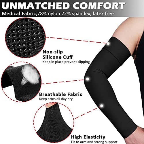 Ailaka 20-30 mmHg Compression Arm Sleeve for Men Women, Graduated Support — view 3
