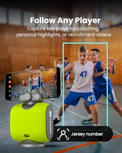 XbotGo Chameleon AI Auto Sports Action Camera - 4K 60FPS Soccer Camera and Basketball Tracking Camera for Team Sports, Live Streaming, No Subscription, Works with iOS & Android (Lava Graphite) — view 3
