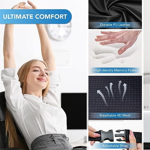 Lofty Aim Lumbar Support Pillow for Car, Car Seat Back Support for Driving — view 5