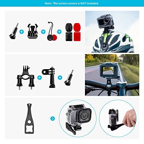 AKASO 60 in 1 Action Camera Accessory Kit with Collection Bag, Compatible with EK7000/EK7000 Pro/Brave 4/Brave 7 LE/V50X/V50 Pro/V50 Elite/GoPro Hero 11 10 9 8 7/DJI/Apexcam Action Cameras — view 5
