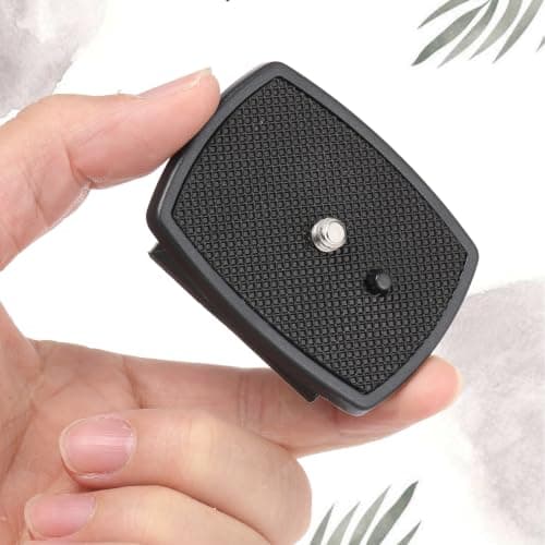 2 Pack Tripod Quick Release Plate Universal Camera Quick Release Plate with 1/4 Inch Screw Camera Mounting Adapter Ball Head Parts Replacement Adapters for Most Tripods Black — view 3