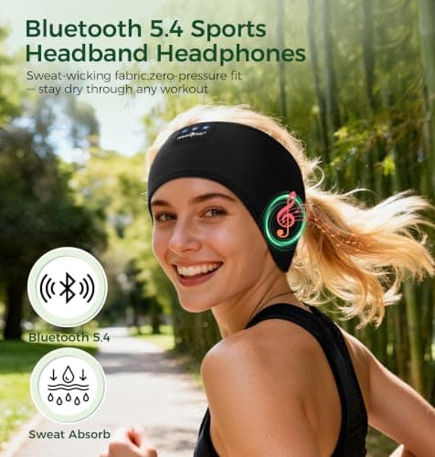 MUSICOZY Sleep Headphones Upgraded BT.5.4 Silent Velcro Headband Headphones — view 6