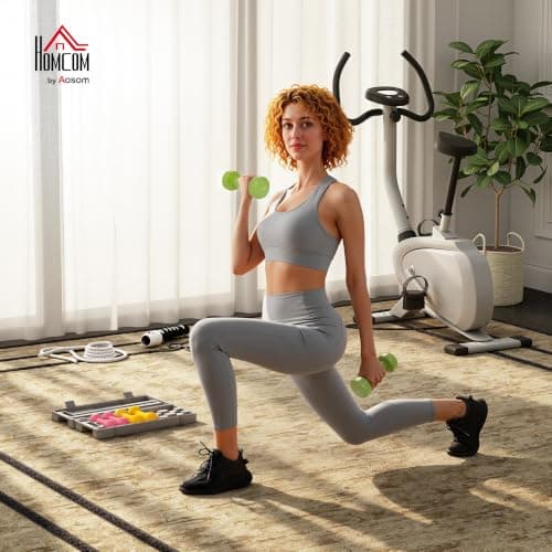 HOMCOM 6kg Dumbbell Set with Suitcase for Women Home Gym Red Yellow Green — view 2