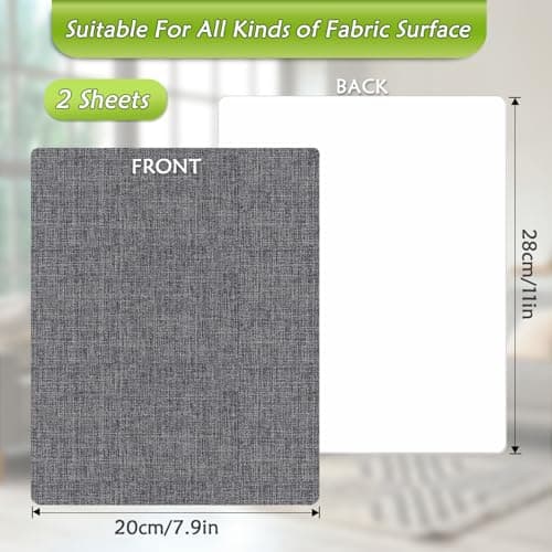 2 Pcs Self-Adhesive Canvas Repair Patch, 11x8 inch Waterproof Fabric Patches Linen Canvas Repair Kit for Sofas, Tents, Furniture, Awnings, Car Seats (Grey) — view 2