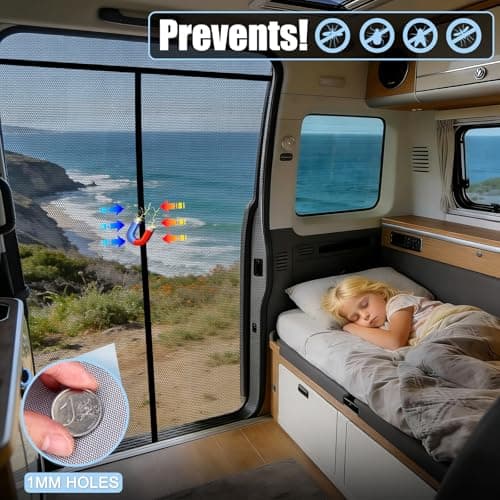 Magnetic Mosquito Net for VW T5 T6 Side Sliding Door - Car Fly Screen — view 2