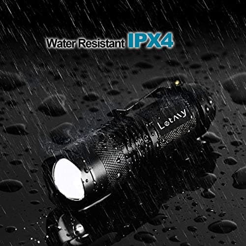 LETMY Pack of 2 Small LED Torches, 300 Lumens Super Bright Mini Torch Battery Powered with 3 Modes and Adjustable Focus for Camping, Hiking, Gift — view 4