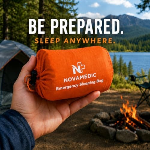 NovaMedic Emergency Survival Sleeping Bag 5 Pack, 84"x36", Waterproof Thermal Bivy Sack for Camping, Hiking, Outdoor, Activities & Travel, Durable, Lightweight & Compact Blanket — view 4