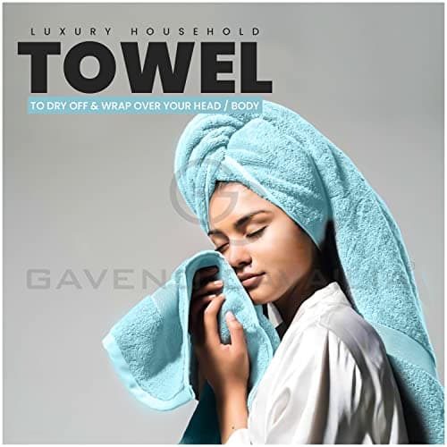 GC GAVENO CAVAILIA Soft 100% Cotton 10 Piece Towel Bale Set, Aqua — view 6