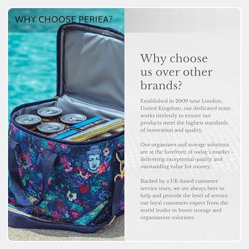 Periea Liz Insulated Lunch Bag – Cool Bag for Work, School, Travel & Picnics (Gold Leopard, Large) — view 3