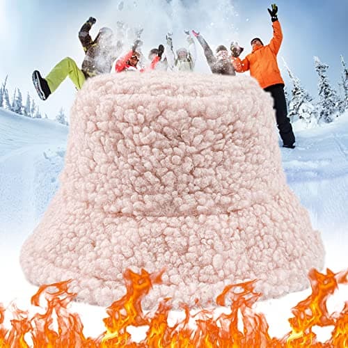 SAUTRV 2022 Winter Hat for Men Women Teddy Sports Hats Warm Winter Outdoor Travel Festival Gift Fisherman Hat Trendy Hats for Women (Pink, One Size) — view 3