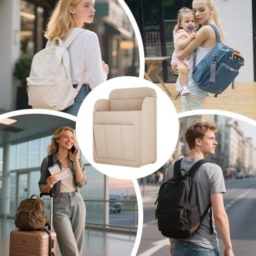 Travel Backpack Organizer Lightweight Felt Insert with Multiple Compartment — view 4