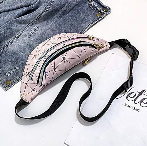 Estwell Bum Waist Bag Festival Fanny Pack 3 Zip Pockets Fashion Waterproof PU Leather Waist Pouch Travel Holiday Waist Pack for Women Ladies Girls — view 5