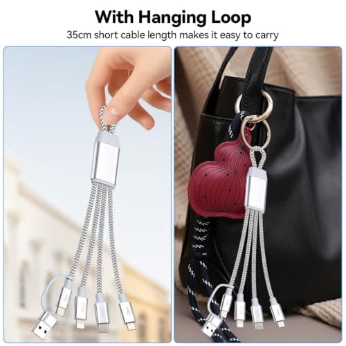 aceyoon 3 in 2 Multi Charging Cable, 35CM Short Multi Charger Cord — view 5