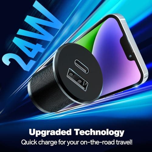 acegoo USB Socket 12V USB Outlet Campervan All-Aluminum RV Outlet, Type A + Type C Port Max 24W Output Charger, PD3.0&QC3.0 Fast Charging for Motorhome Marine Boat Bus Car Truck(Small Panel*1) — view 4