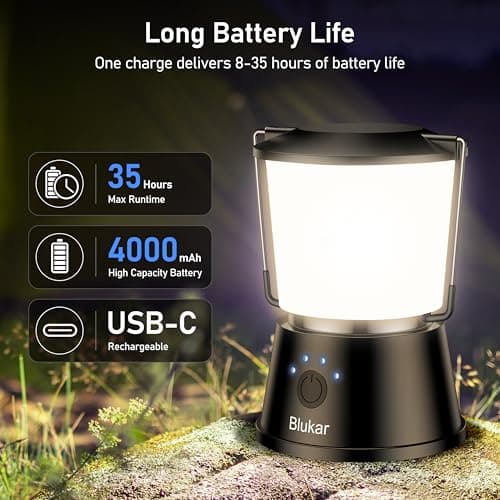 Blukar Camping Lights Rechargeable, 2000L Camping Lantern Lamp Essentials — view 6