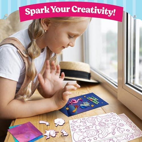 Funcils Foil Art Craft Kit - Unicorn & Princess Sticker Activity for Kids — view 4