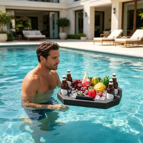 Waterproof EPE Floating Pool Tray, Multi Slot Floating Drink Holder — view 5