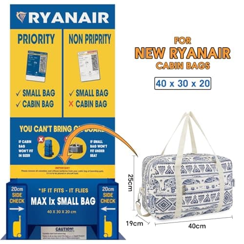for Ryanair Cabin Bags 40x30x20 Underseat Foldable Travel Duffel Bag Holdall Tote Carry on Hand Luggage Overnight for Women and Men 20L (Elephant (with Shoulder Strap)) — view 2