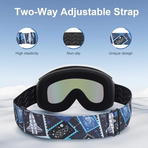 YooxArmor OTG Kids Ski Goggles,Anti fog Skiing Snowboard Goggles with Double Lenses for Children 6-14 Years,100% UV 400 Protection for Boys Girls,Helmet Compatible — view 6