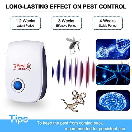 6 Pack Ultrasonic Pest Repeller, Mouse Repellent Indoor Ultrasonic Plug in, Insect Rodent Repellent for House, Pest Defense for Bugs, Mosquitoes, Roaches, Ants, Rodents, Mice, Spiders, and Cockroach — view 3