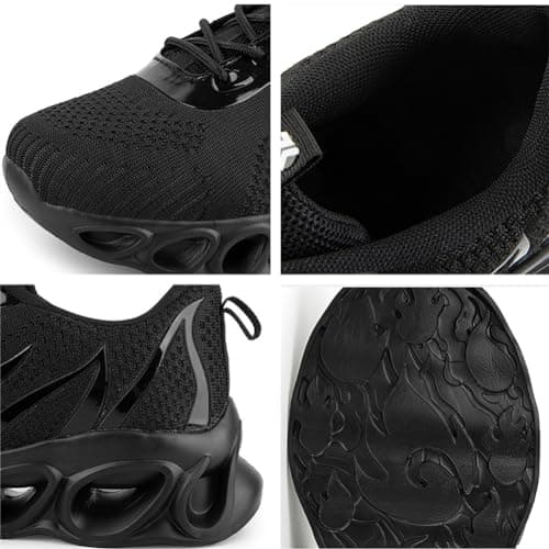 Morbuy Breathable Mesh Sneakers for Men, Lightweight Trainer Shoes Running Non-Slip Walking Shoes Comfortable Gym Casual Sports Shoes for Outdoor Fitness Jogging 36-48 Yellow — view 4