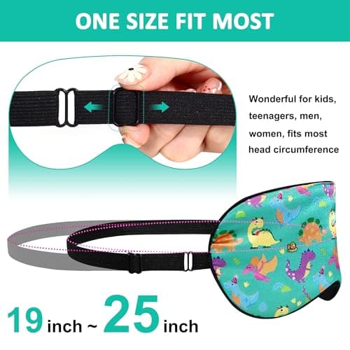2 Pack Sleep Mask for Kids, Eye Mask for Sleeping, Cute Cartoon Sleeping Eyemask with Adjustable Strap, Blackout Eyeshade for Kids Teen Blindfold for Home Travel Nap Party Use — view 3
