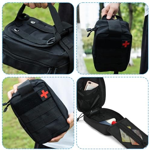 Mineup 54 PCS First Aid Kit, Emergency Trauma Kit First Aid Bag, Jumbo Trauma Bag, First Aid Molle Pouch for Home & Workplace Includes Bandages, Tourniquet & Essentials for Everyday Situations(Black) — view 6