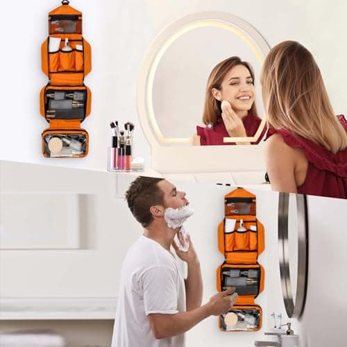 Boic Hanging Toiletry Bag, Travel Toiletry Bag for Women, Mens, Orange,M — view 6