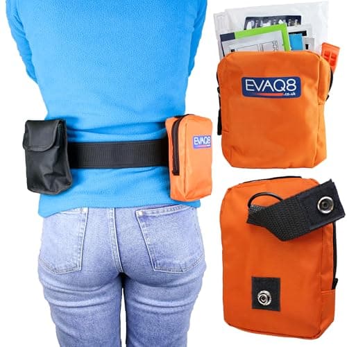 EVAQ8 Outdoor Worker Personal Trauma First Aid Kit in Orange Belt Bag IFAK — view 3