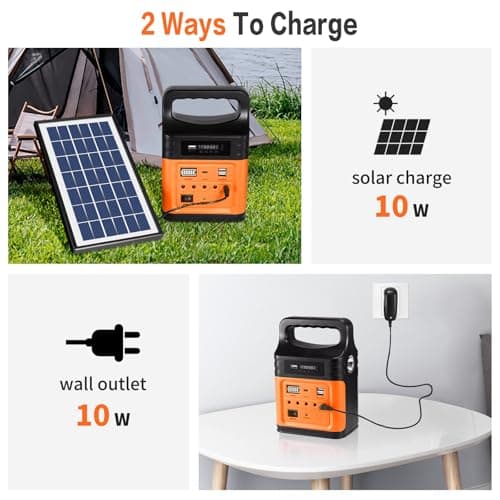VCLPOWER 75Wh LiFePO4 Power Station 12V 9V USB C with 10W Solar Panel — view 4