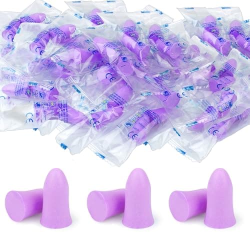 30 Pairs Ultra Soft Foam Ear Plugs, 36dB SNR Noise Reduction Earplugs for Sleeping Hearing Protection Travel Shooting Work Concentration Construction Site, Purple