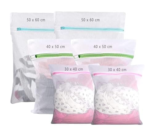 6 Pcs Mesh Laundry Bags, Multi-size Reusable Zippered Laundry Bags (S+M+L)