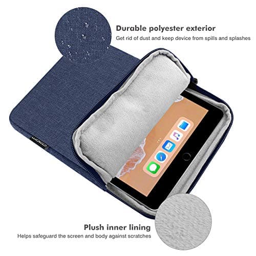 MoKo 9-11 inch Tablet Bag for iPad A16 11-inch 2025, 10.2-inch iPad 2021, Pro 11 M5, Air M3, Galaxy Tab A11+/ A9+, Protective Sleeve Bag for Pencil/Magic Keyboard, Navy Blue — view 3