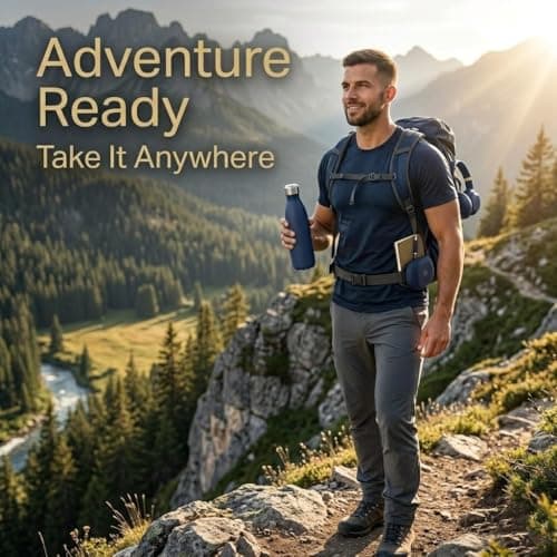 A2Z Stainless Steel Water Bottle 500ml Vacuum Insulated Flask Double Wall Leakproof Reusable Drinks Bottle for Hot & Cold Drinks Gym Travel 27x7cm 0.36kg Black Navy Pink Beige — view 5
