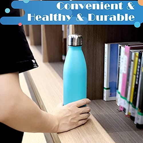BOGI 17oz Insulated Water Bottle Double Wall Vacuum Stainless Steel Bottle Leak Proof keeps Hot and Cold Drinks for Outdoor Sports Camping Hiking Cycling, Comes with a Cleaning Brush Gift (Mint) — view 6