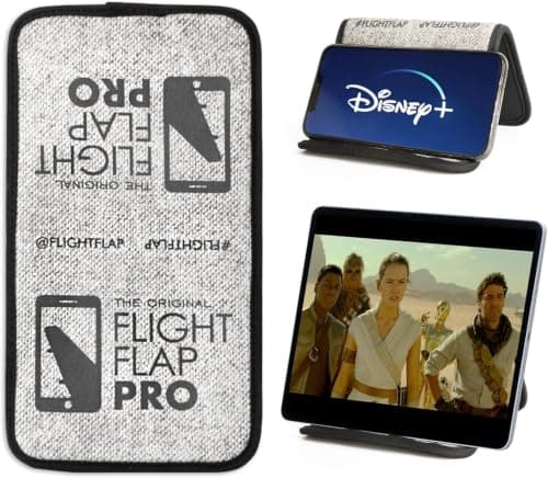 Flight Flap Phone Airplane Phone Holder, Foldable Cell Phone Stand Desk – Flexible Tablet and iPhone Holder for Bed, Desk, Office, Treadmill – Mobile Stand Phone Accessories, Plane Travel Essentials