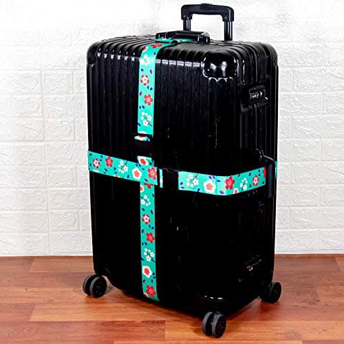 Teeoff Luggage Straps Suitcase Belts Travel Bag Accessories Adjustable (Sakura Mint- 2 Pack, 220CM) — view 6