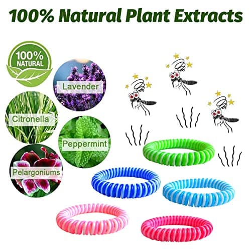 Mosquito Repellent Bracelet 12 Pack, PandyCare Insect, Midge & Mosquito Bands Wristbands for Adults, Kids & Baby - 2 Coils in 1, Waterproof, 100% Natural Plant Essential Oil, Deet Free with 300 Hours — view 3