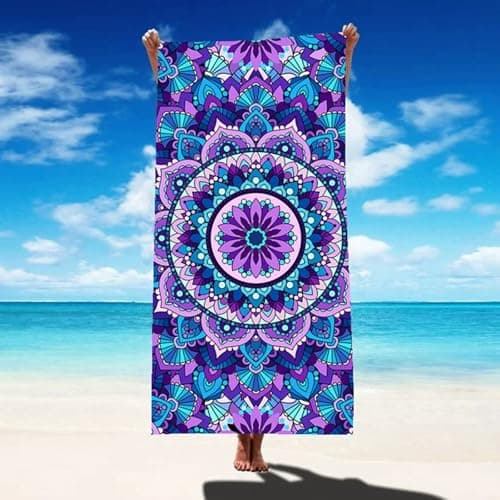 Beach Towels, 2 Pack 180 x 80 cm Microfibre Towels, for Travel, Thin Design — view 4