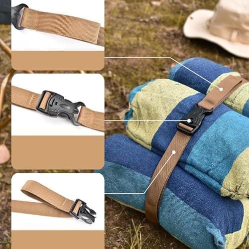 QUILSTM Robust Nylon Bed Roll Sleeping Bag Suitcase Camping Straps Ensuring — view 4