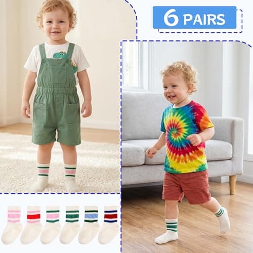 Zuimei 6 Pairs Toddlers Anti-Slip Socks with Grip Baby Non-Slip Sock — view 6